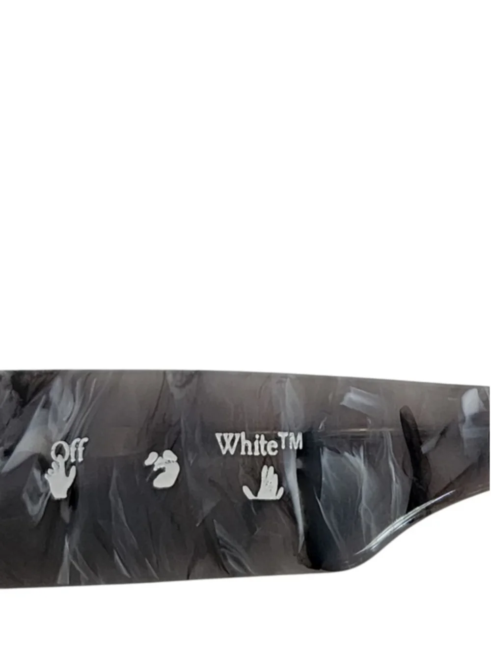 OFF-WHITE Leonardo OER1049 Gray Marble Square Sunglasses Unisex